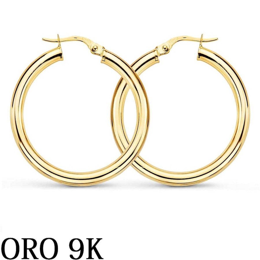 Joyas De Oro Joyeria Pepe Lozano Oro 9K Pendientes Aros Liso