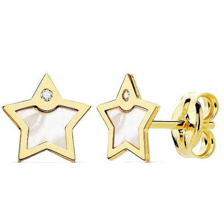 Joyas De Oro Joyeria Pepe Lozano Pendientes Oro Estrella N Car Circonita