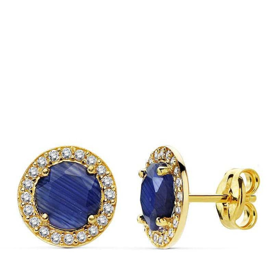 Joyas De Oro Joyeria Pepe Lozano Pendientes Oro 18K Circonitas Azul