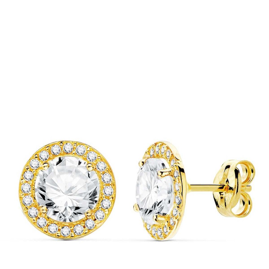 Joyas De Oro Joyeria Pepe Lozano Pendientes Oro 18K 9Mm Circonitas