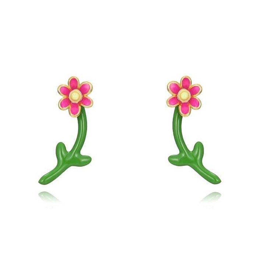 Joyas De Plata Joyeria Pepe Lozano Pendientes Plata Flor Rosa