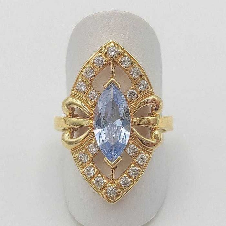 Joyas De Oro Joyeria Pepe Lozano Anillo Oro 18K Lanzadera Azul