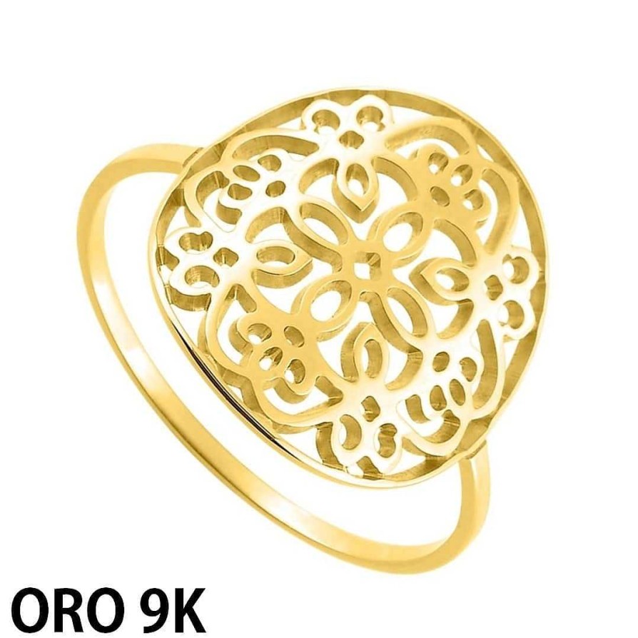 Joyas De Oro Joyeria Pepe Lozano Oro 9K Anillo Redondo Calado