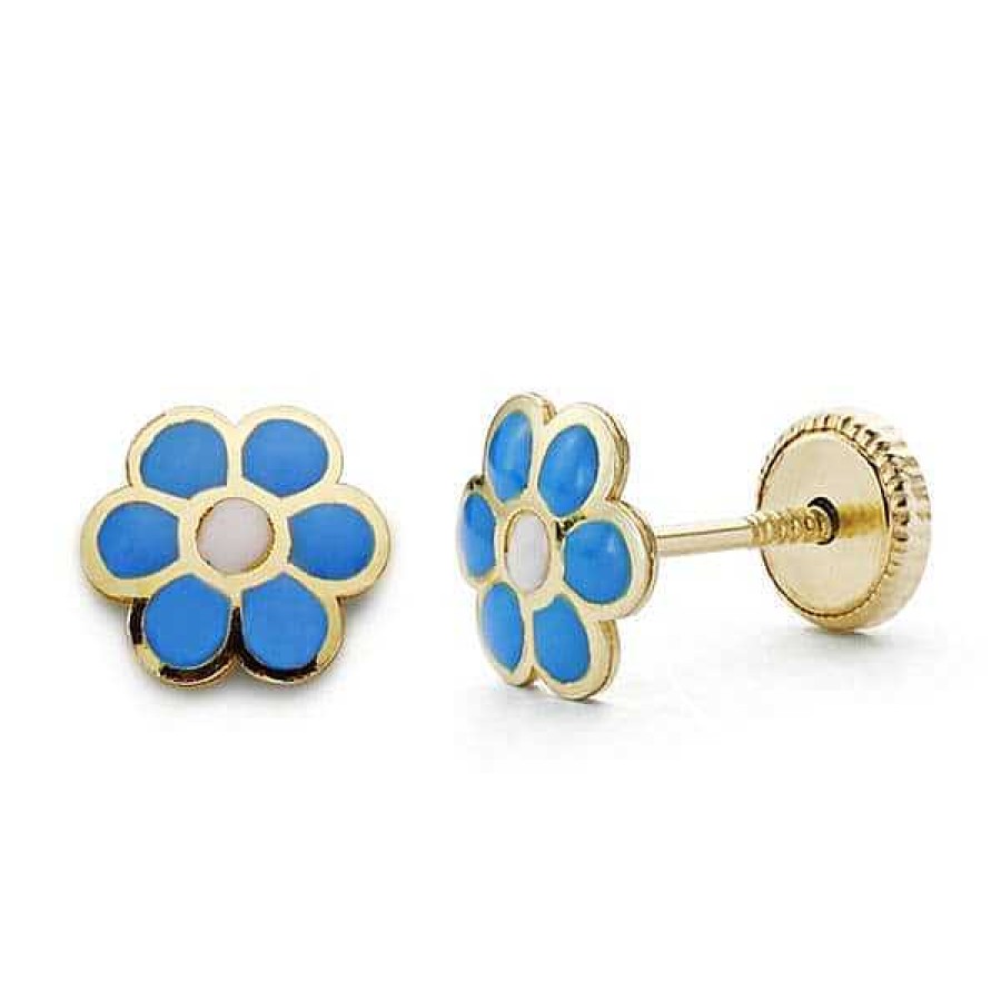 Joyas De Oro Joyeria Pepe Lozano Pendientes Oro Beb Margarita Azul