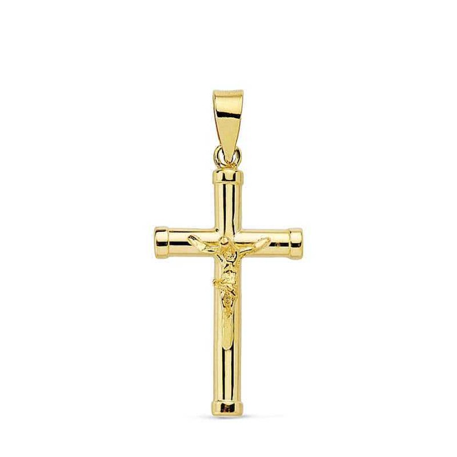 Joyas De Oro Joyeria Pepe Lozano Cruz Cristo 19Mm Oro 18K Tubo 2.5Mm