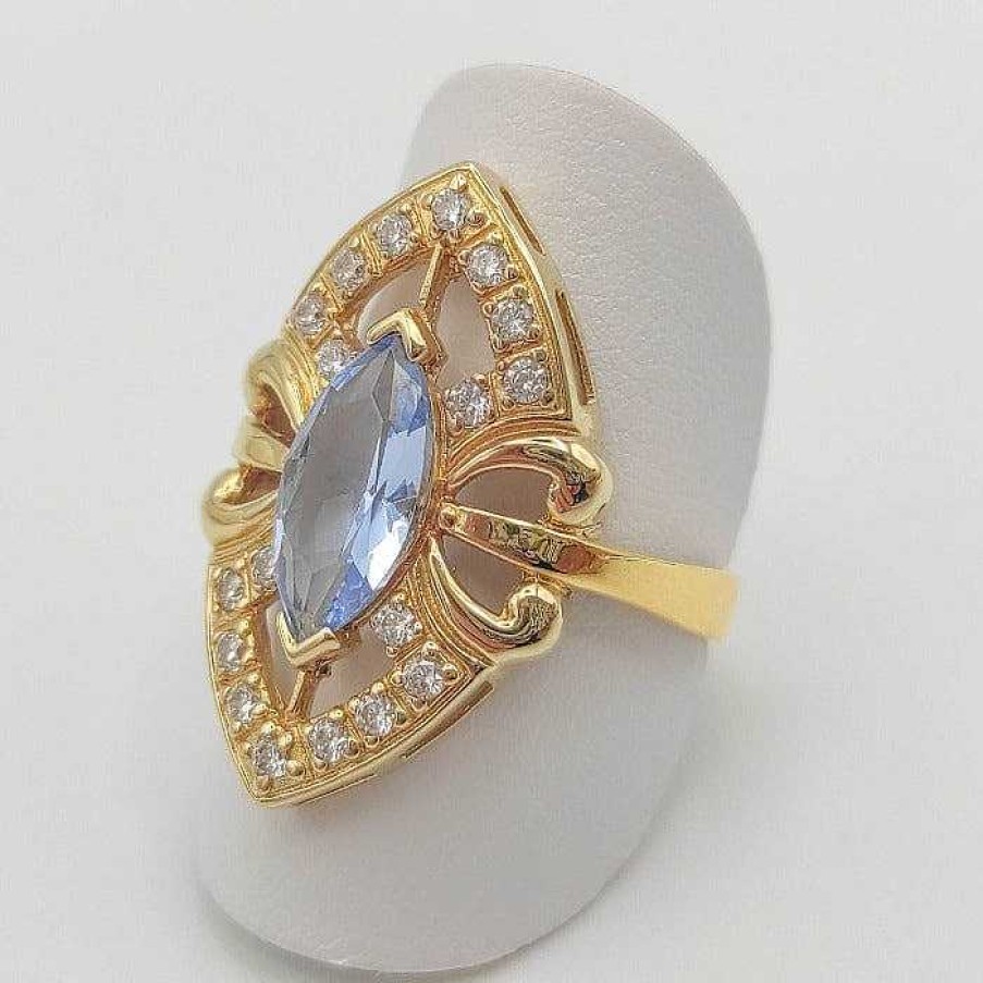 Joyas De Oro Joyeria Pepe Lozano Anillo Oro 18K Lanzadera Azul