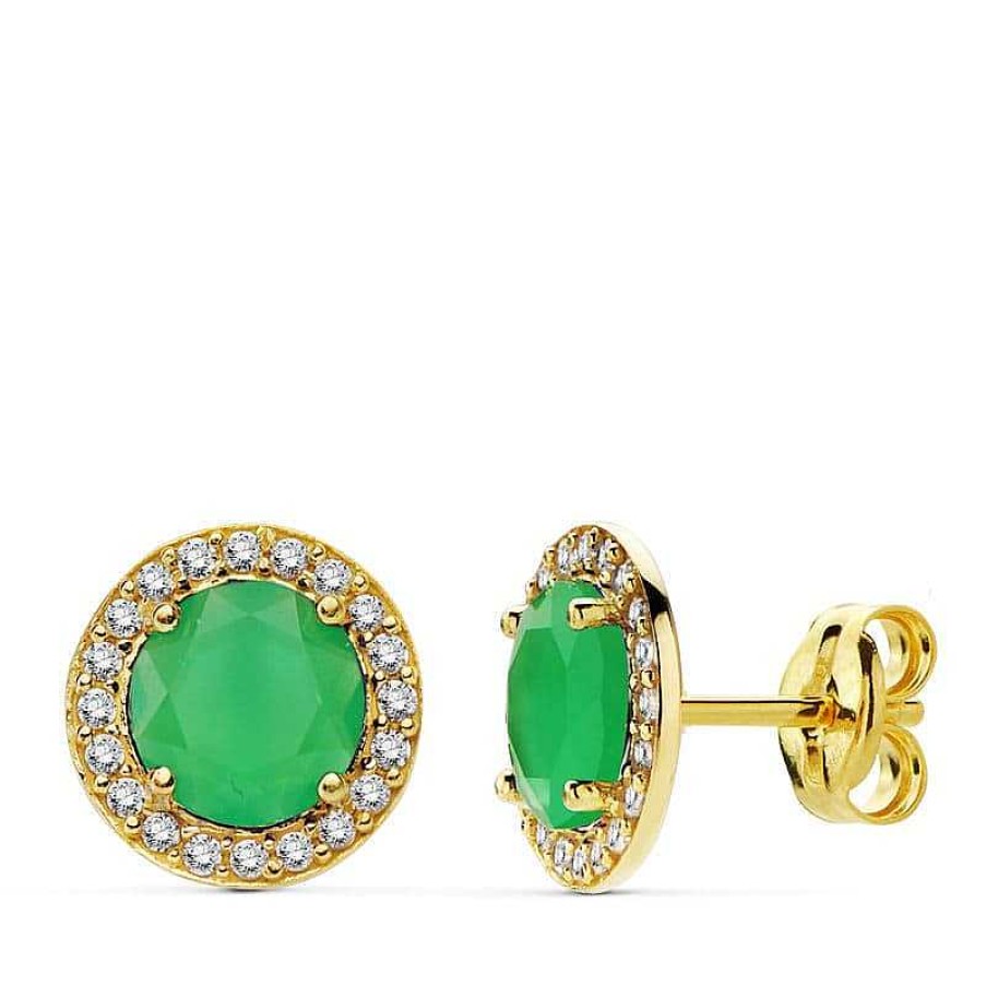 Joyas De Oro Joyeria Pepe Lozano Pendientes Oro Verde Redondo