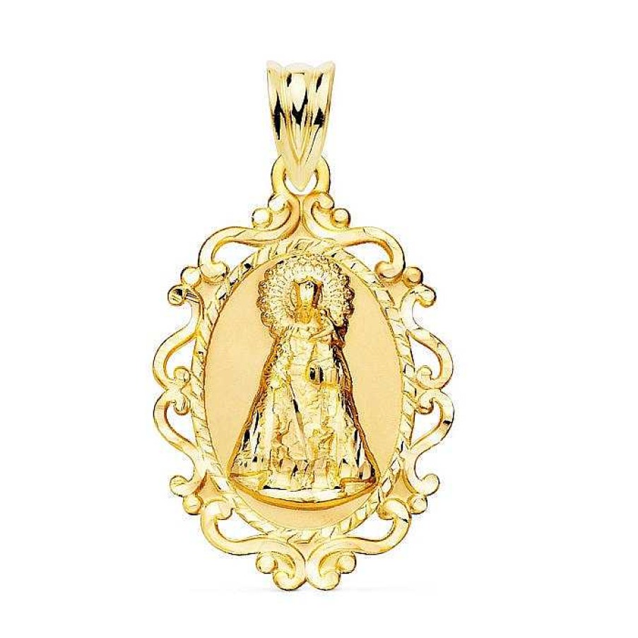 Joyas De Oro Joyeria Pepe Lozano Medalla 18K Virgen Desamparados Cerco