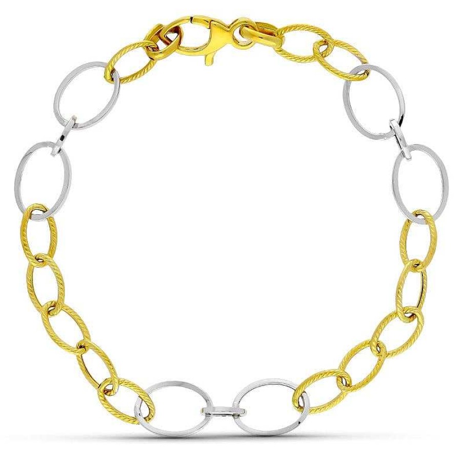 Joyas De Oro Joyeria Pepe Lozano Pulsera Eslabones Bicolor Oro