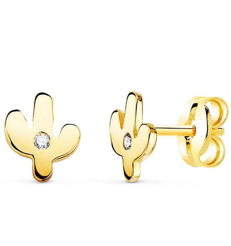 Joyas De Oro Joyeria Pepe Lozano Pendientes Oro 18K Cactus