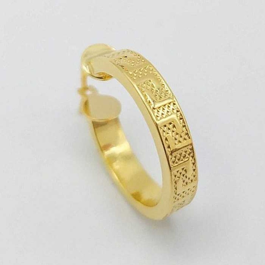 Joyas De Oro Joyeria Pepe Lozano Nuevo Modelo Reforzado Aros Oro Greca 18K 20 Mm