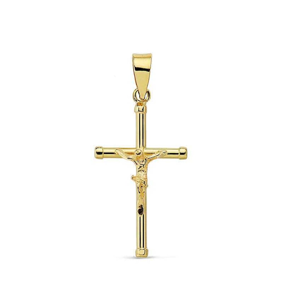 Joyas De Oro Joyeria Pepe Lozano Cruz Oro 18K Cristo Palo Liso 19Mm