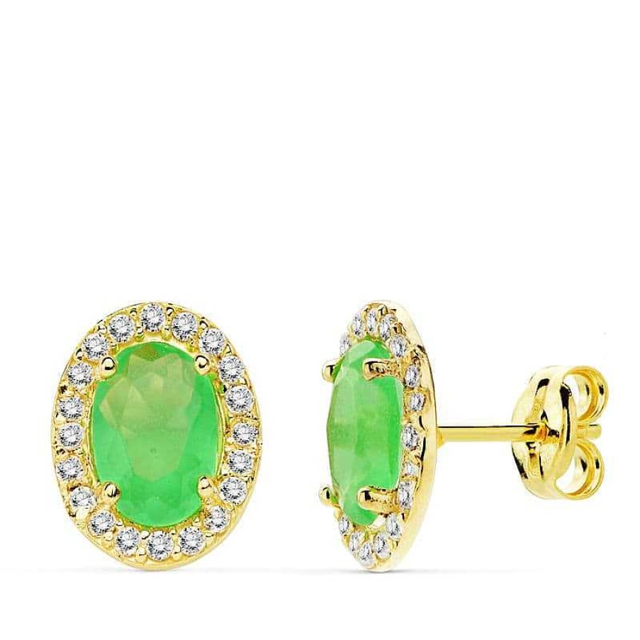 Joyas De Oro Joyeria Pepe Lozano Pendientes Oro Verde Oval