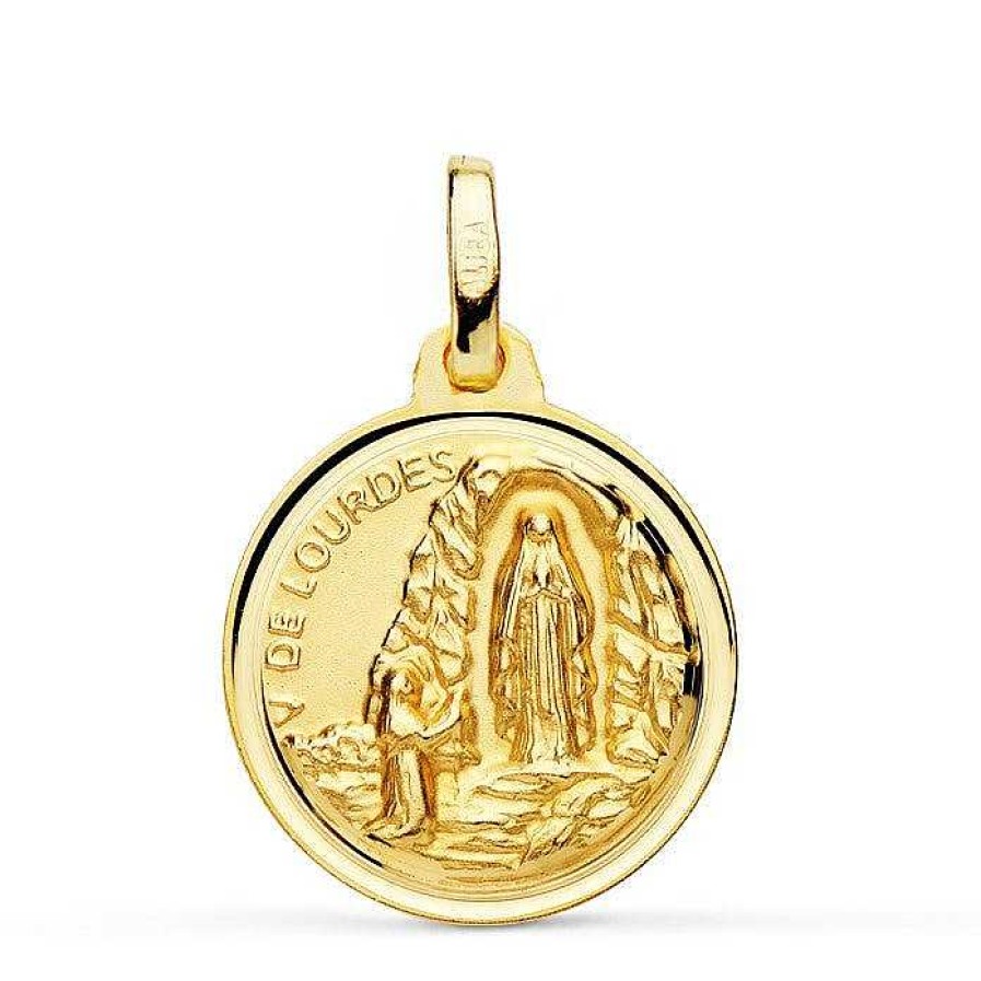 Joyas De Oro Joyeria Pepe Lozano Medalla Virgen De Lourdes Oro 18K 16Mm