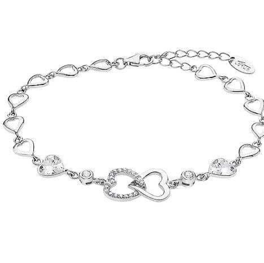 Joyas De Plata Joyeria Pepe Lozano Pulsera Corazones Lotus Lp3093-2/1