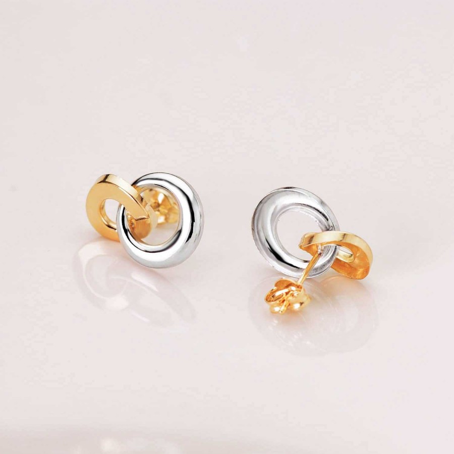 Joyas De Oro Joyeria Pepe Lozano Pendientes Oro Bicolor Doble Aro