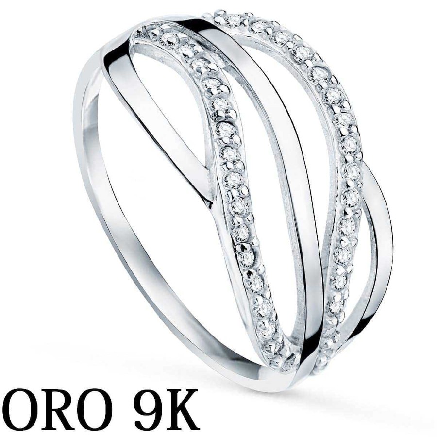 Joyas De Oro Joyeria Pepe Lozano Oro 9K Blanco Anillo Ondas