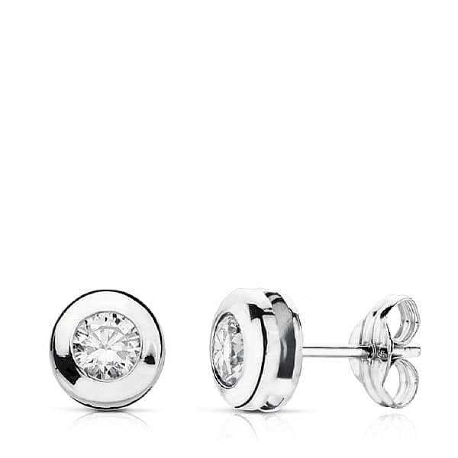 Joyas De Oro Joyeria Pepe Lozano Pendientes Oro Blanco 18K Chat N