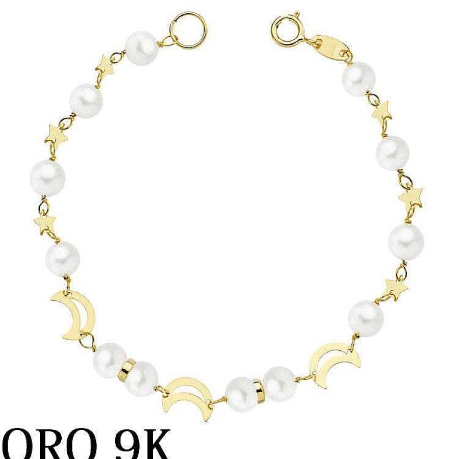 Joyas De Oro Joyeria Pepe Lozano Oro 9K Pulsera Ni A Lunas