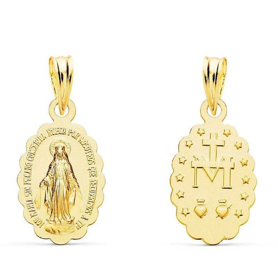 Joyas De Oro Joyeria Pepe Lozano Medalla Virgen De La Milagrosa Oro 18K 14Mm