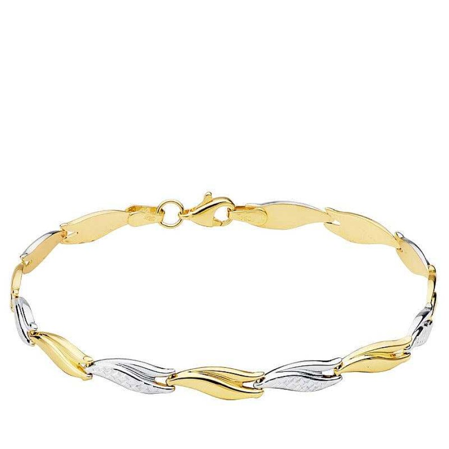 Joyas De Oro Joyeria Pepe Lozano Pulsera De Oro 18K Hojas Bicolor