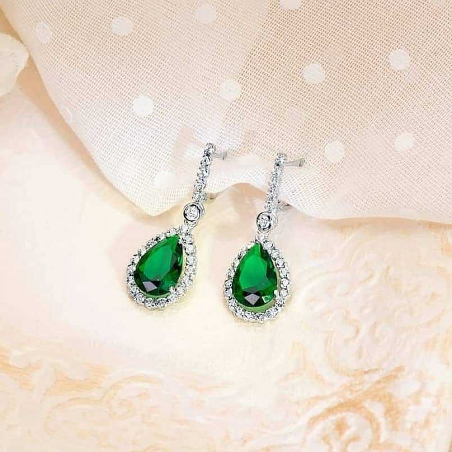 Joyas De Oro Joyeria Pepe Lozano Pendientes Oro Blanco Piedra Verde