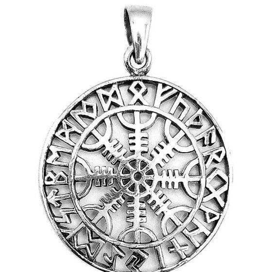 Joyas De Plata Joyeria Pepe Lozano Colgante De Plata 925 Br Jula Vikinga Vegvisir Calado