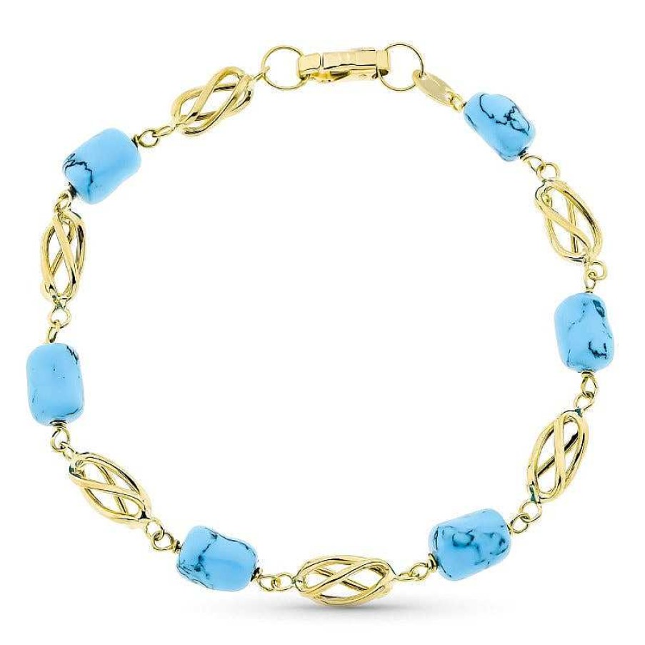 Joyas De Oro Joyeria Pepe Lozano Pulsera De Oro 18K Jaula Y Turquesa