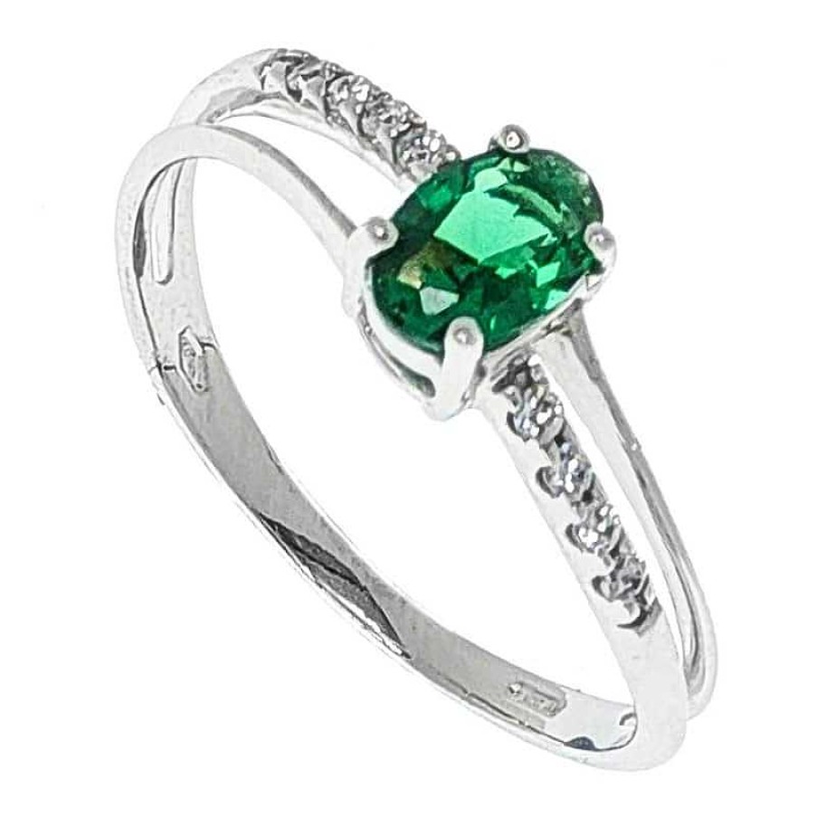 Joyas De Oro Joyeria Pepe Lozano Anillo Oro Blanco 18K Verde