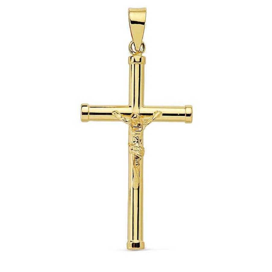 Joyas De Oro Joyeria Pepe Lozano Cruz Cristo 27Mm Oro 18K Tubo 2.5Mm