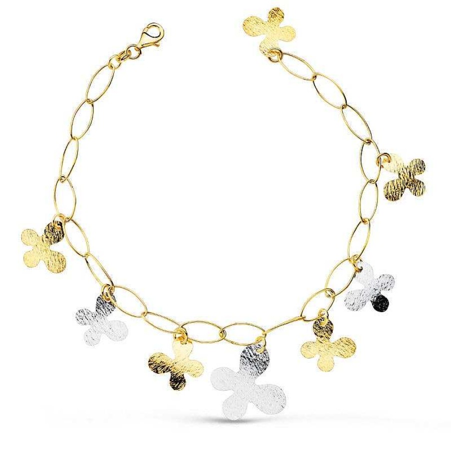 Joyas De Oro Joyeria Pepe Lozano Pulsera Oro Mariposas Bicolor