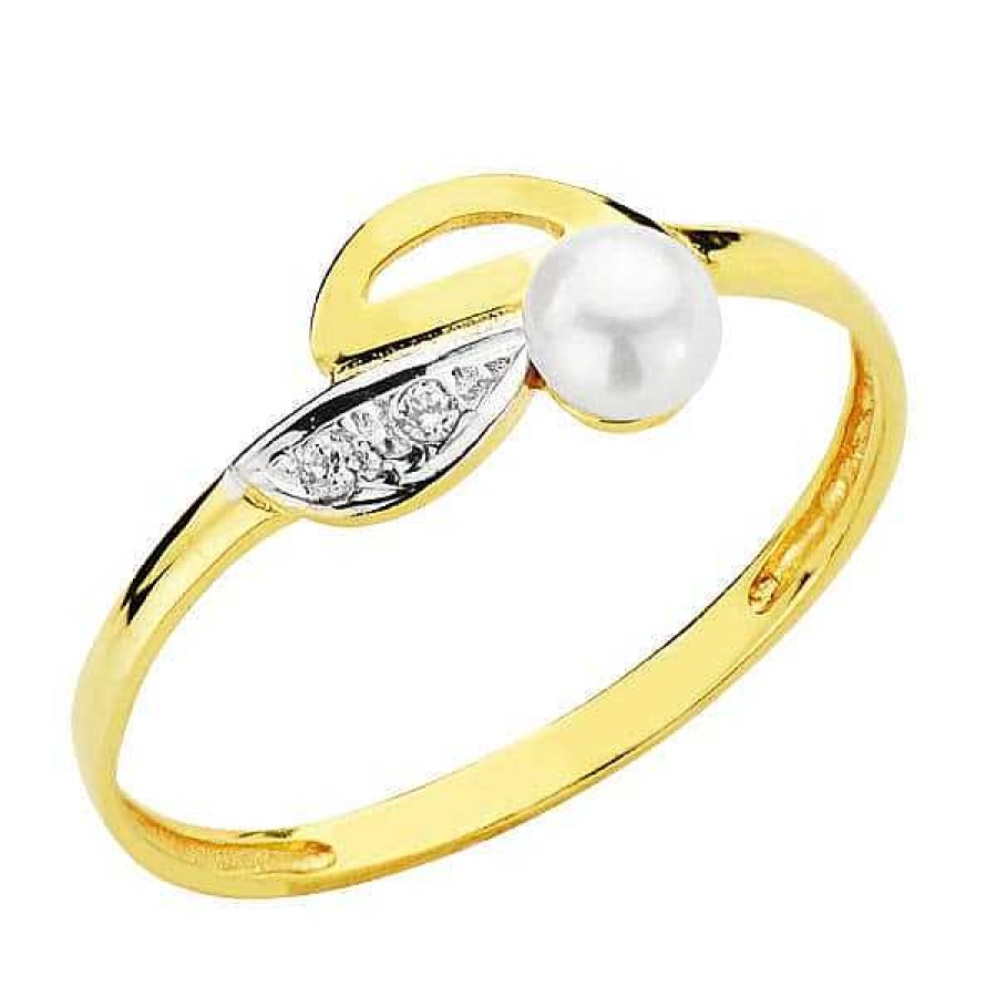 Anillos De Comuni N | Boda Y Comuni N Joyeria Pepe Lozano Anillo Oro Bicolor Infant Hoja Circonitas