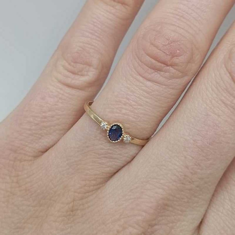 Joyas De Oro Joyeria Pepe Lozano Anillo Oro 18K Fino Piedra Azul