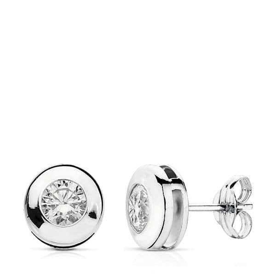 Joyas De Oro Joyeria Pepe Lozano Pendientes Oro Blanco 18K Chat N 8,5Mm