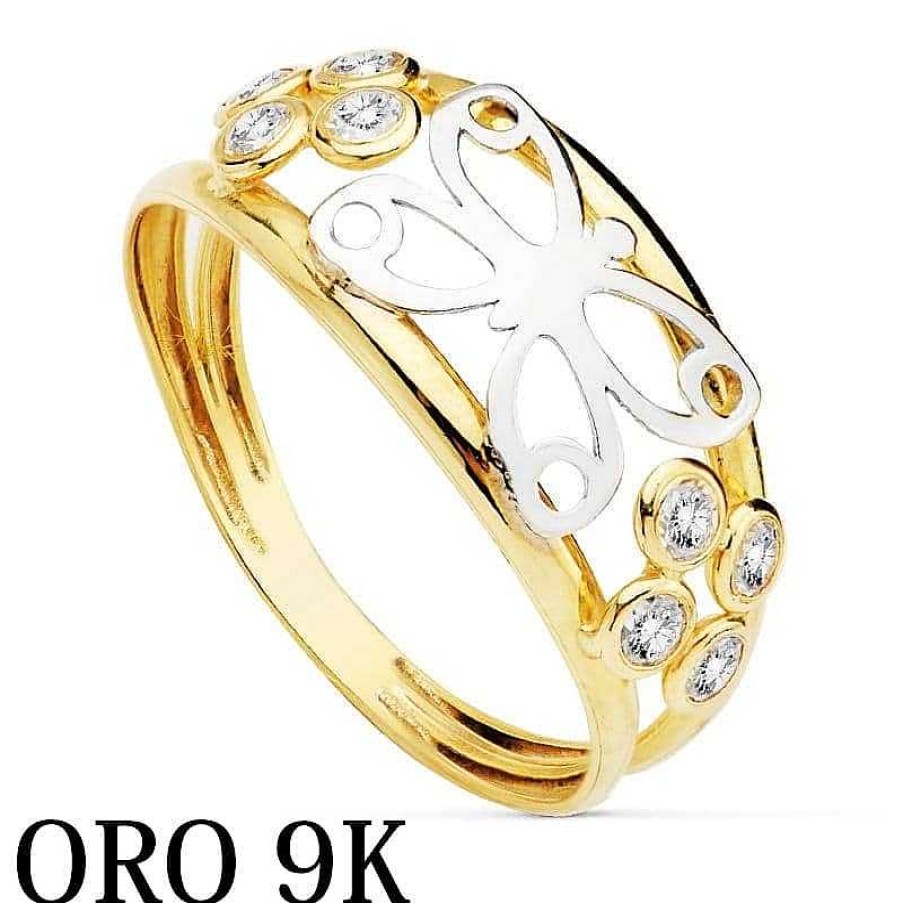 Joyas De Oro Joyeria Pepe Lozano Oro 9K Anillo Mariposa Bicolor