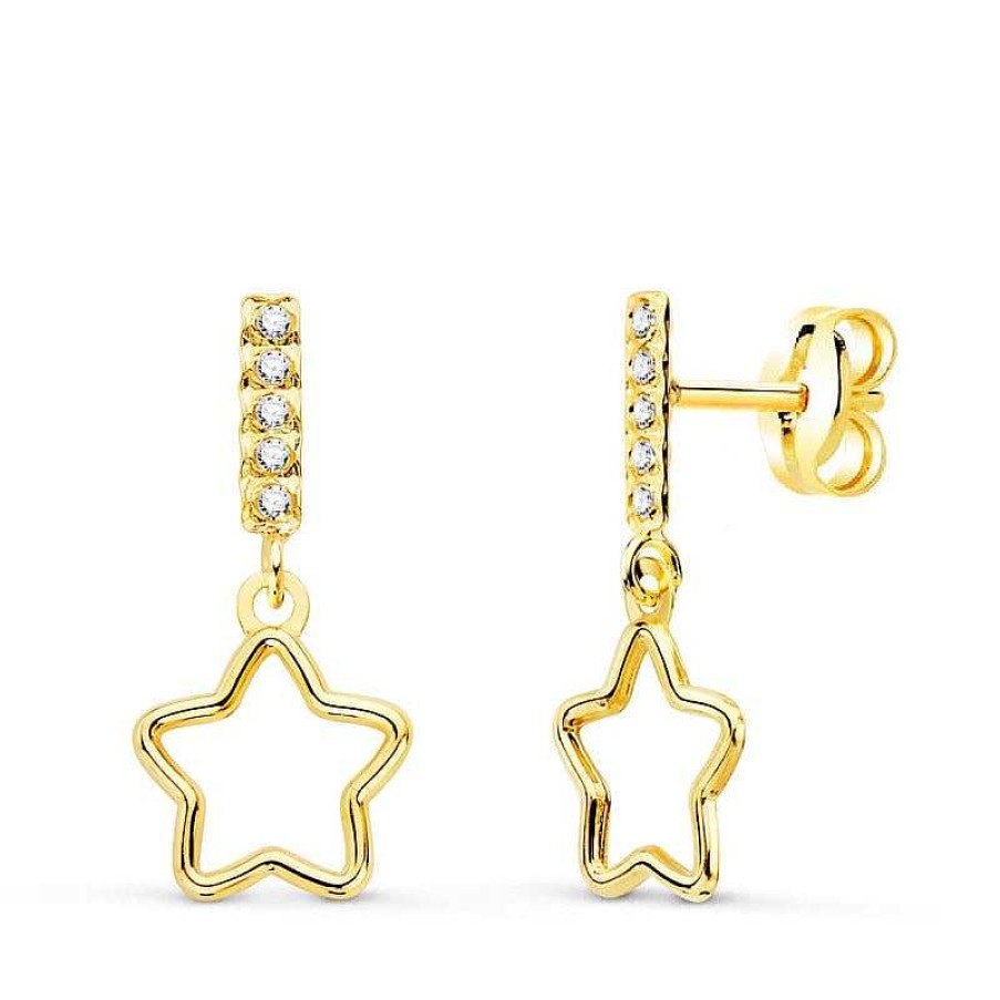 Joyas De Oro Joyeria Pepe Lozano Pendientes Oro 18K Colgante Estrella