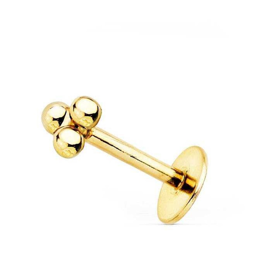 Joyas De Oro Joyeria Pepe Lozano Piercing Oreja Oro 18K 3 Bolitas (Unidad)