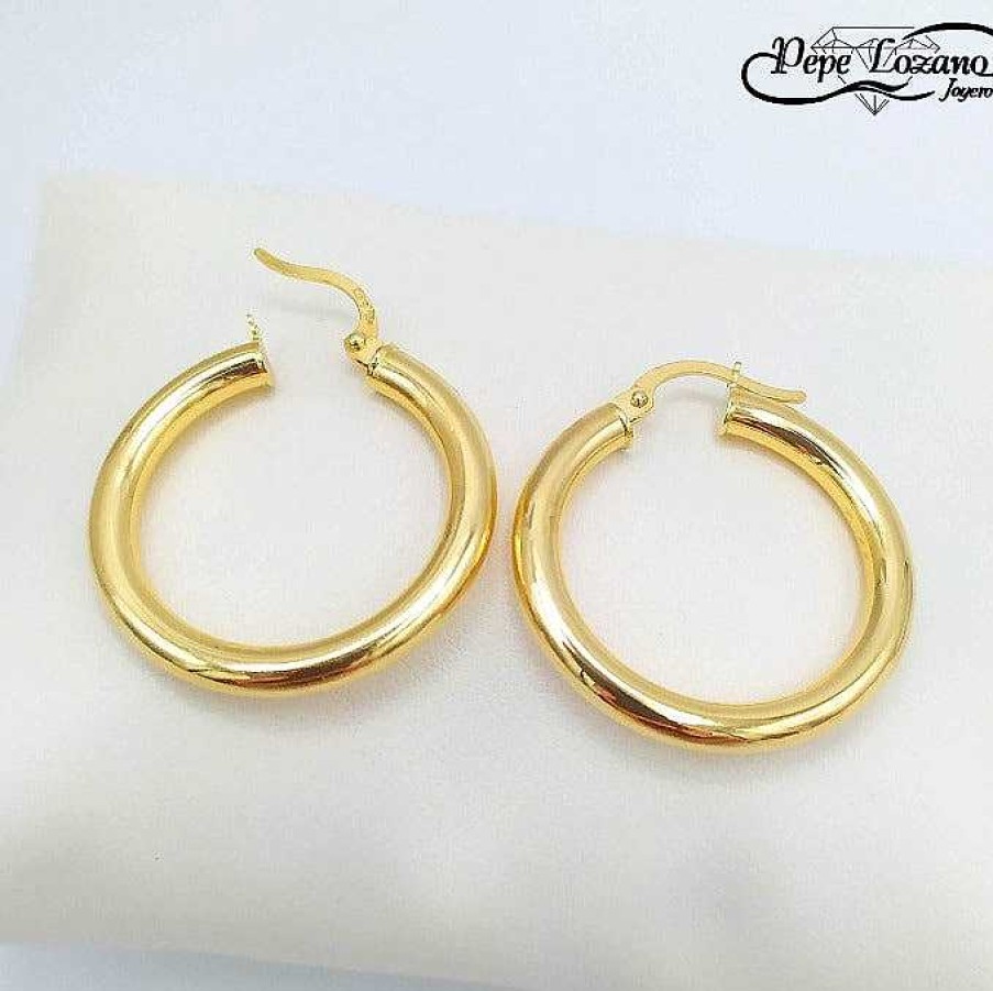 Joyas De Oro Joyeria Pepe Lozano Aros Oro 3X26 Mm