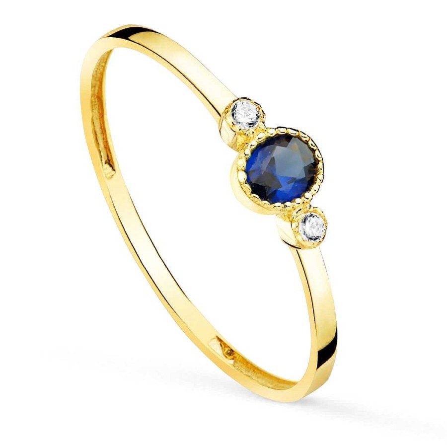 Joyas De Oro Joyeria Pepe Lozano Anillo Oro 18K Fino Piedra Azul