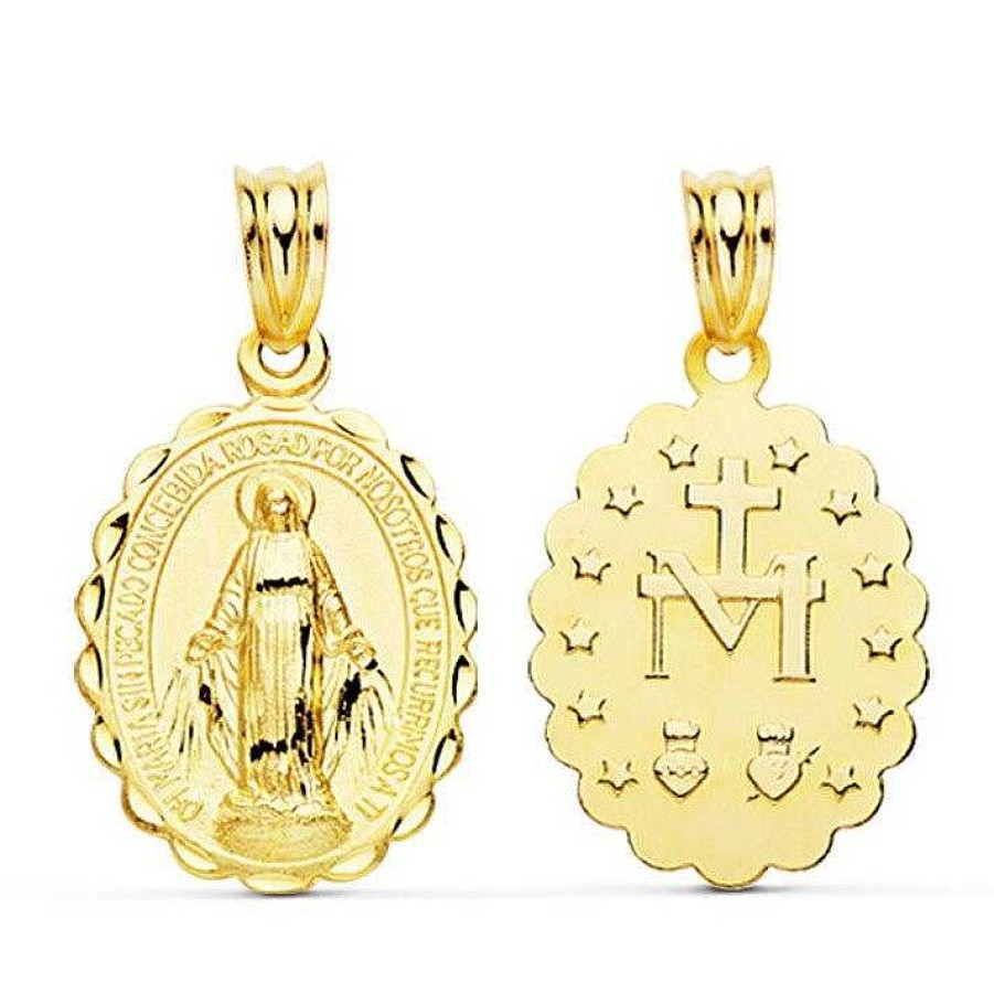 Joyas De Oro Joyeria Pepe Lozano Medalla Virgen De La Milagrosa Oro 18K 21Mm