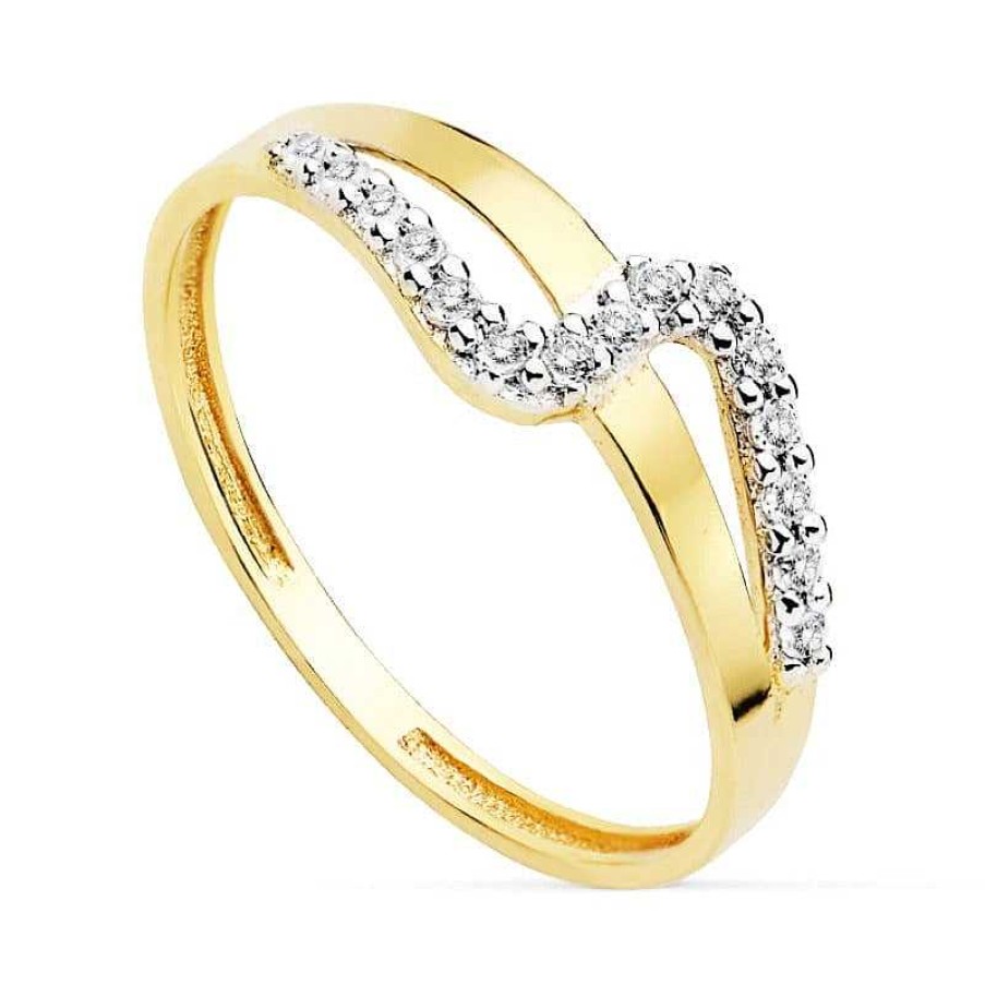 Joyas De Oro Joyeria Pepe Lozano Anillo Oro 18K Lazo Circonitas