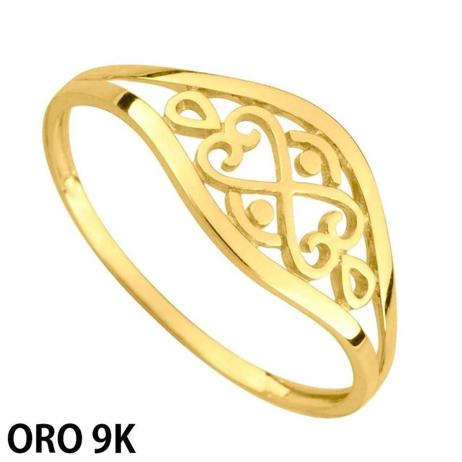 Joyas De Oro Joyeria Pepe Lozano Oro 9K Anillo Oval Calado