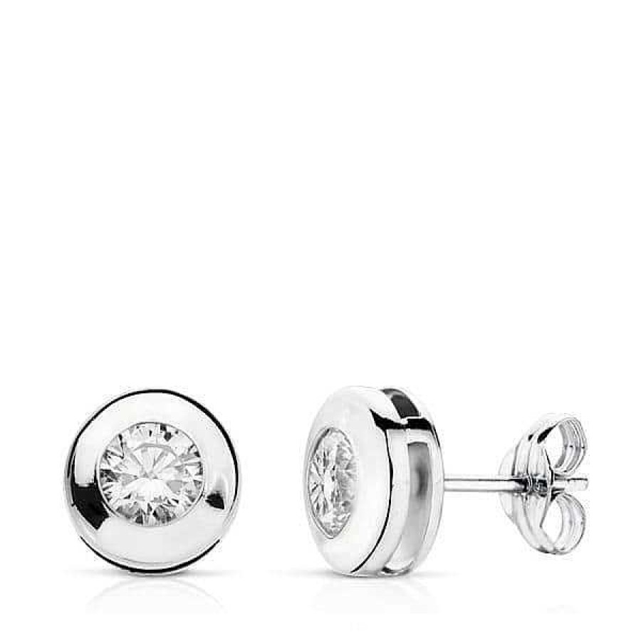 Joyas De Oro Joyeria Pepe Lozano Pendientes Oro Blanco 18K Chat N 7Mm