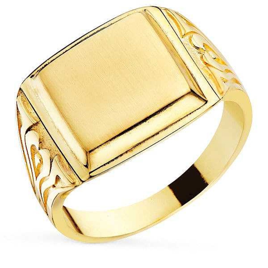 Anillos De Comuni N | Boda Y Comuni N Joyeria Pepe Lozano Sello Oro Cadete Rectangular