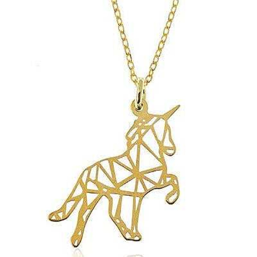 Joyas De Plata Joyeria Pepe Lozano Colgante Plata Unicornio Origami Chapado