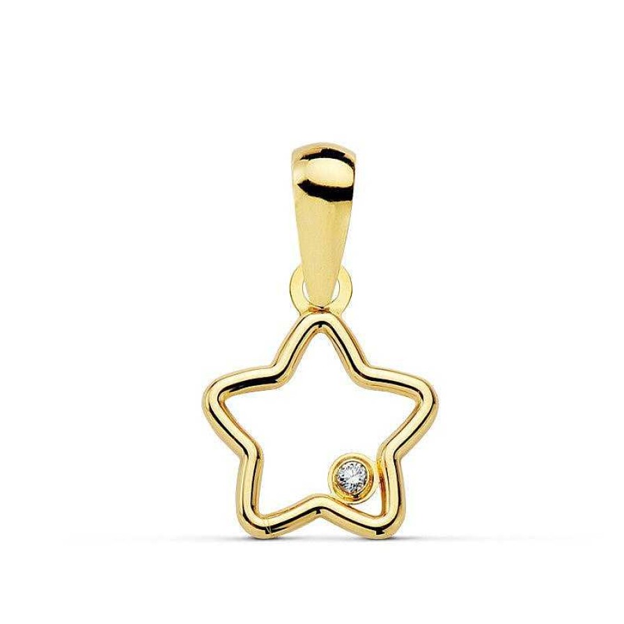 Joyas De Oro Joyeria Pepe Lozano Colgante Oro Mini Estrella Circonita