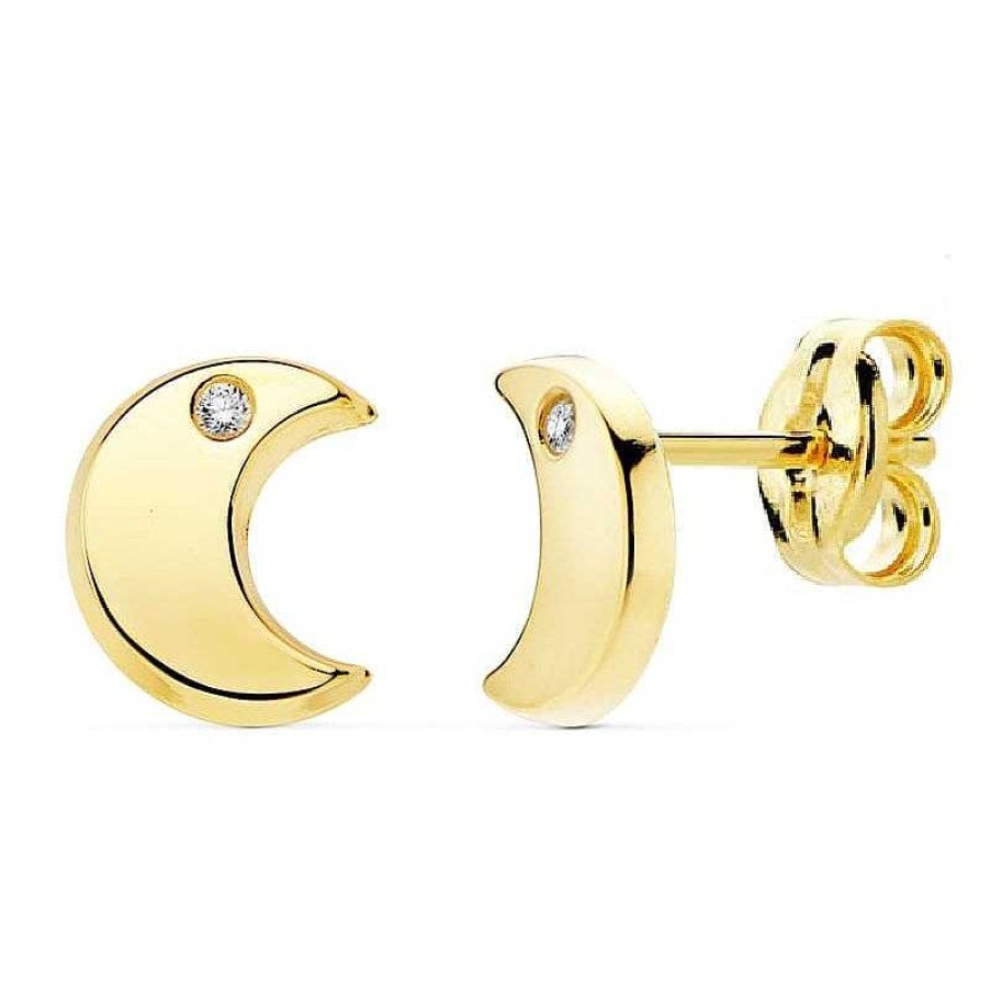 Joyas De Oro Joyeria Pepe Lozano Pendientes Oro Luna Brillo