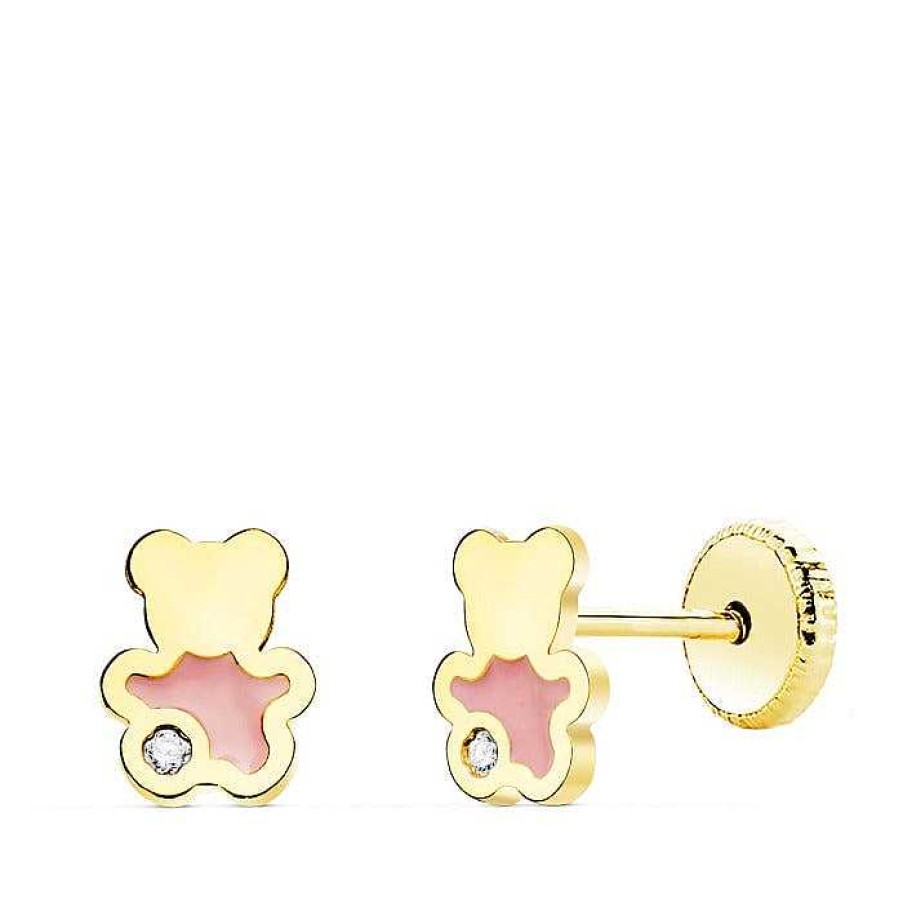 Joyas De Oro Joyeria Pepe Lozano Pendientes Oro Beb Oso Rosa