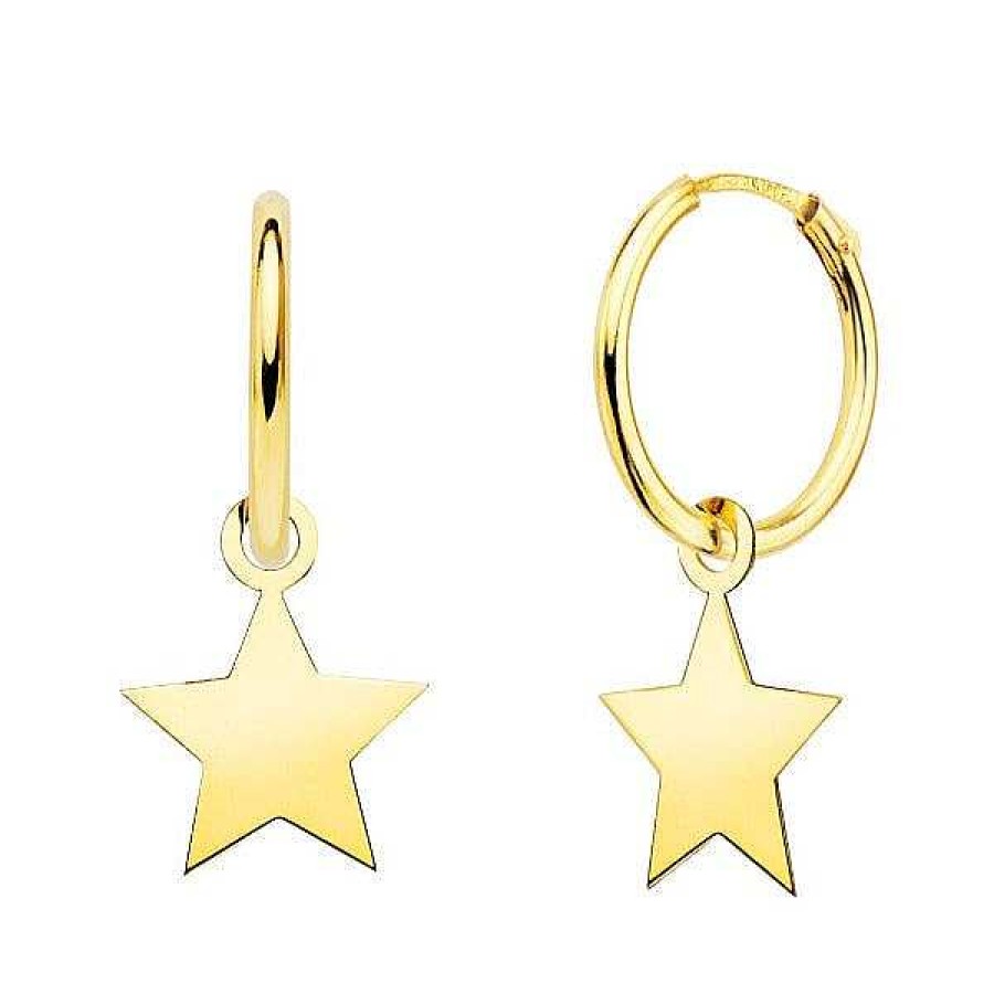 Joyas De Oro Joyeria Pepe Lozano Pendientes Oro 18K Aros Estrella