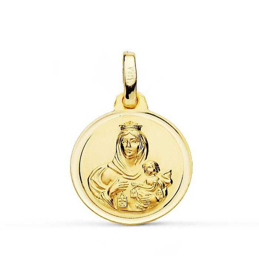 Joyas De Oro Joyeria Pepe Lozano Medalla Virgen Del Carmen Oro 18K 14Mm